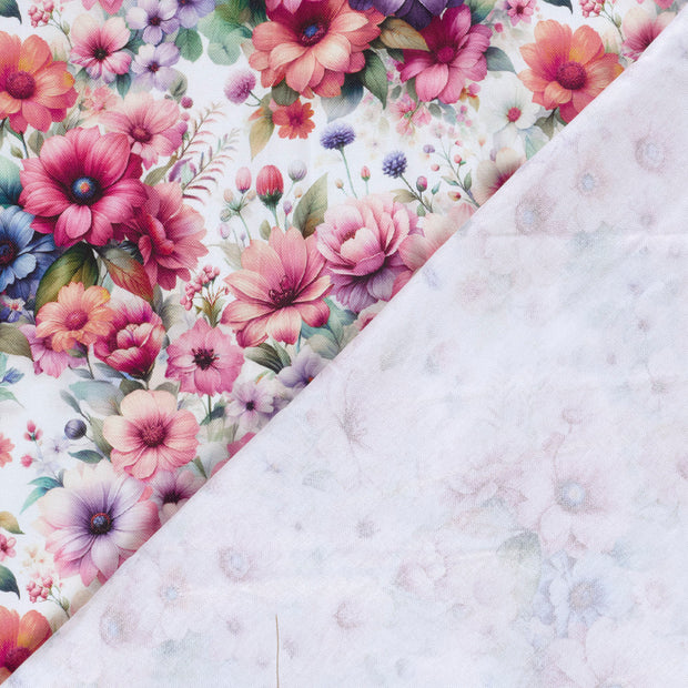 Panama fabric Flowers digital printed 