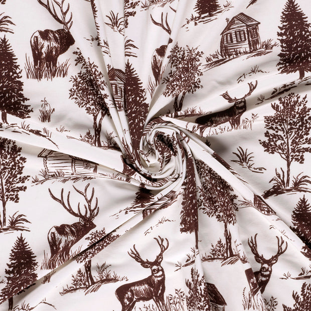 Jersey fabric Bordeaux digital printed 
