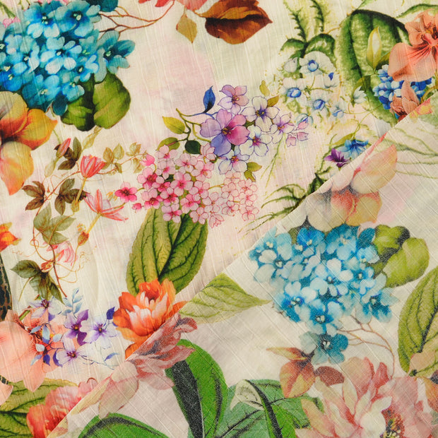 Viscose Poplin fabric Red digital printed 