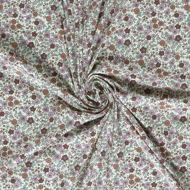 Jersey tissu Blanc cassé imprimé 