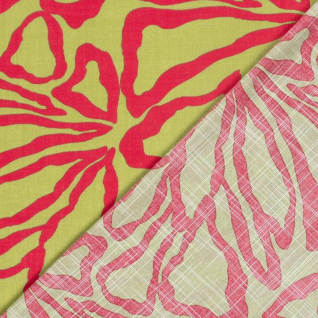 Geweven Katoen Viscose stof Bloemen slub geprint 