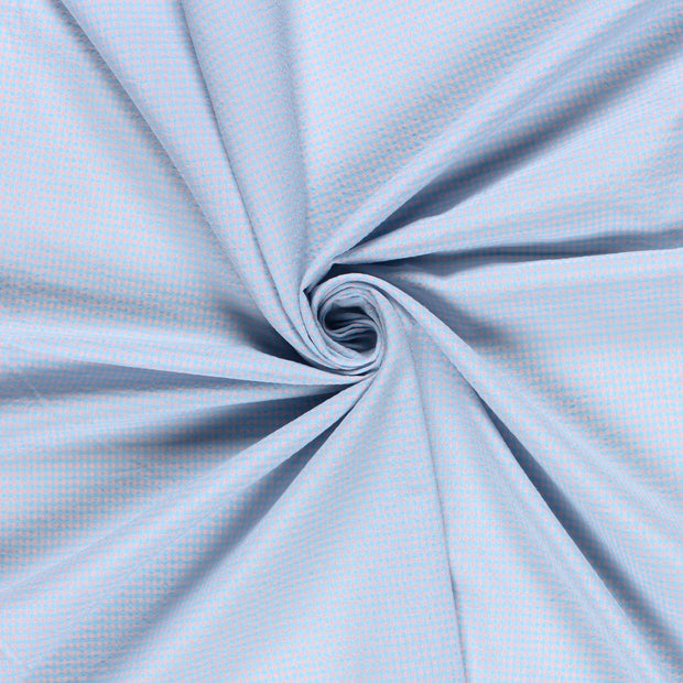 Cotton Poplin fabric Baby Blue Seersucker 