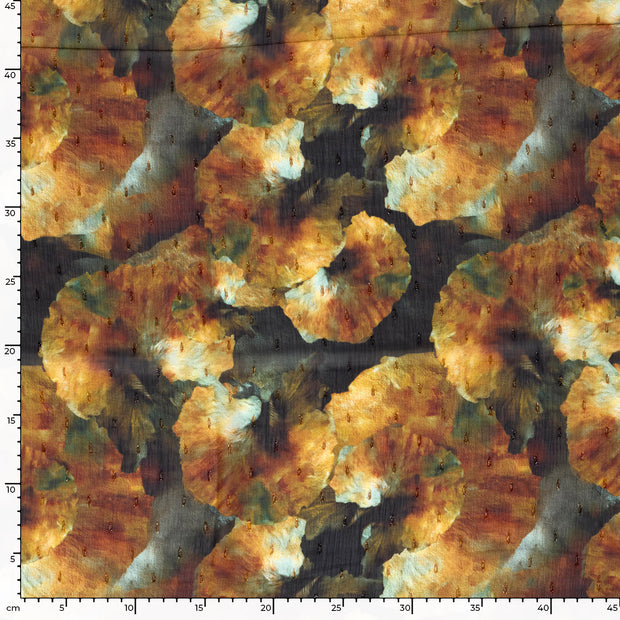 Chiffon fabric Glitter Orange