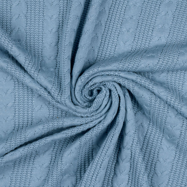 Heavy Knit tela Azul claro teñido con hilo 