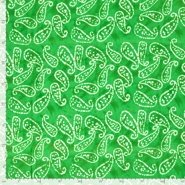 Voile fabric Abstract Lime Green