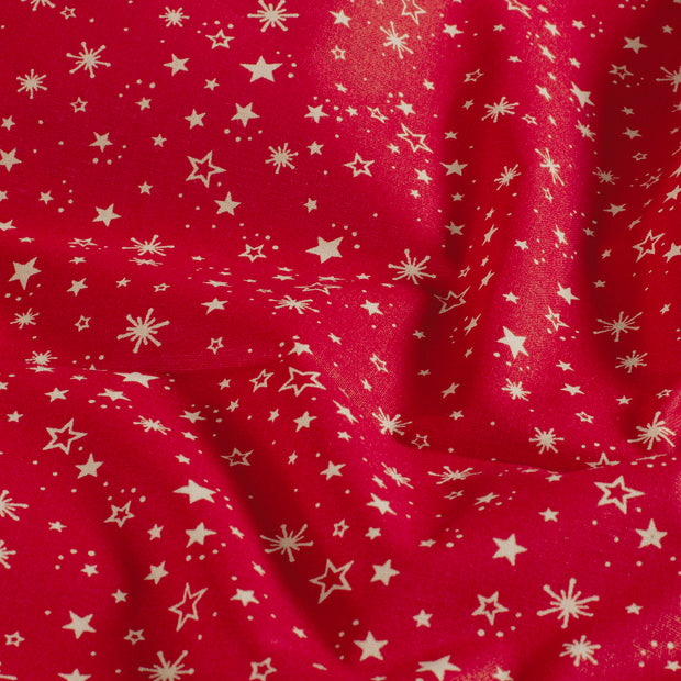 Cotton Poplin fabric Christmas Red