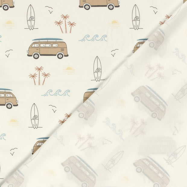 Jersey fabric Vehicles printed 