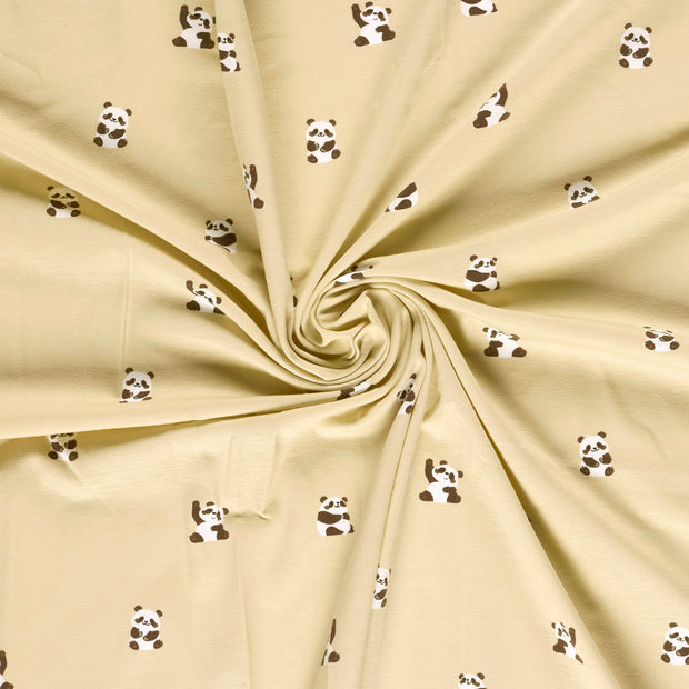 Jersey fabric Beige printed 