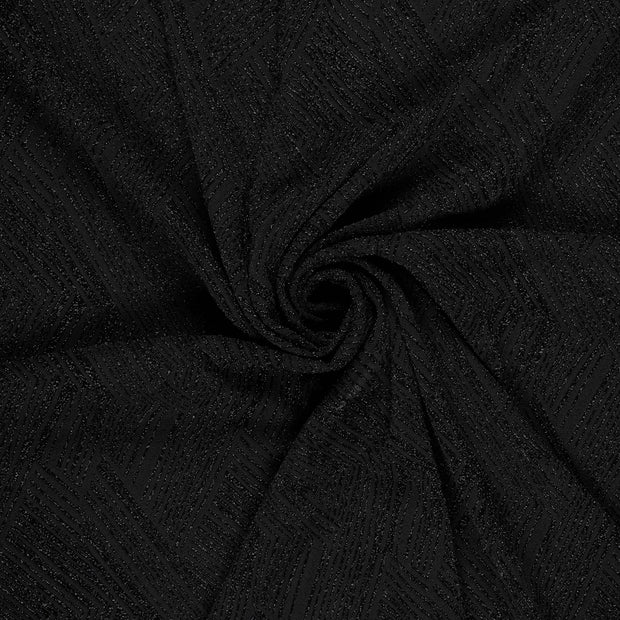Polyester Jersey stof Zwart Lurex 