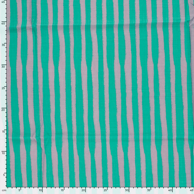 Woven Cotton Viscose fabric Stripes Mint