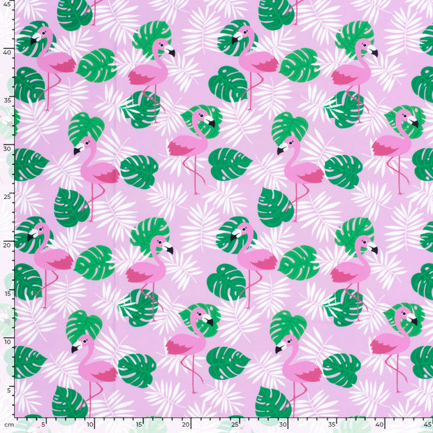 Swimwear Jersey UPF50 Recycled fabric Flamingos Pink