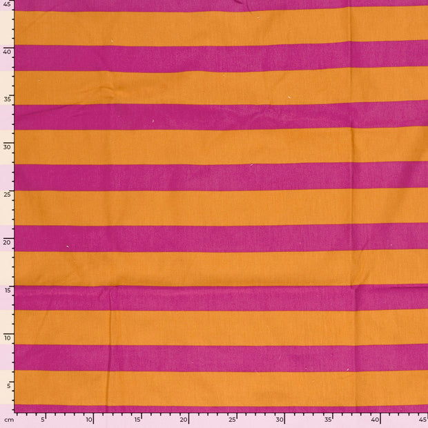 French Terry fabric Stripes Orange