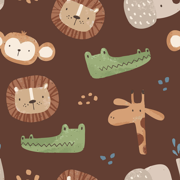 Softshell fabric Animals Brown