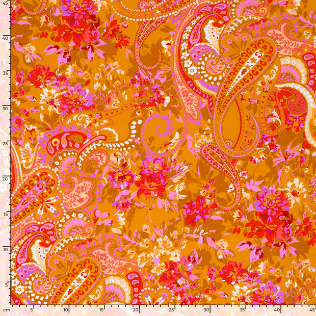 Jersey fabric Paisley Oker