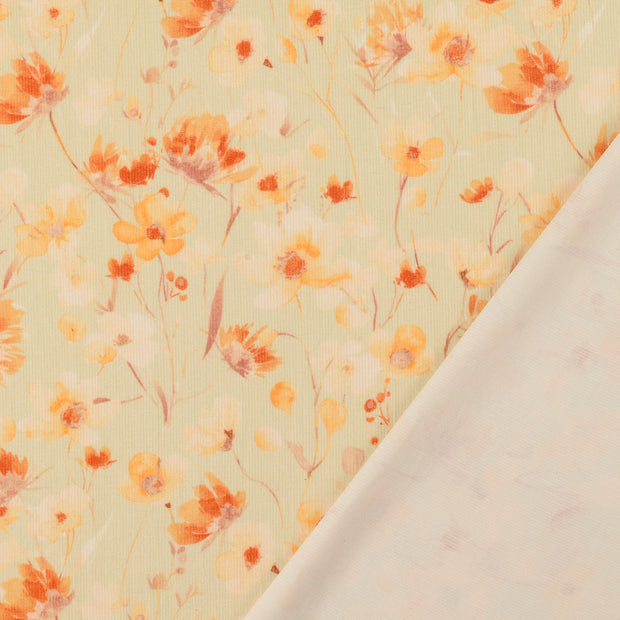 Babycord 21w fabric Beige digital printed 