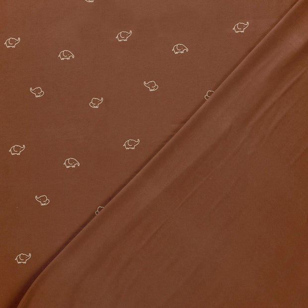 Jersey fabric Elephants printed 