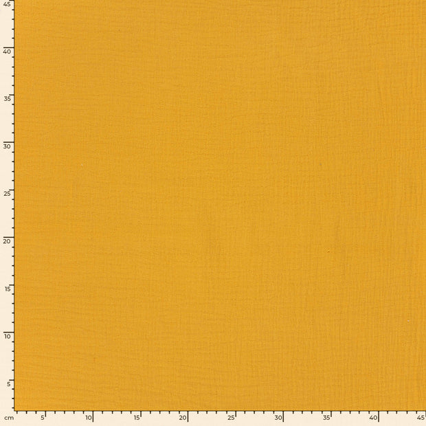 Double gaze tissu Unicolore Ocre