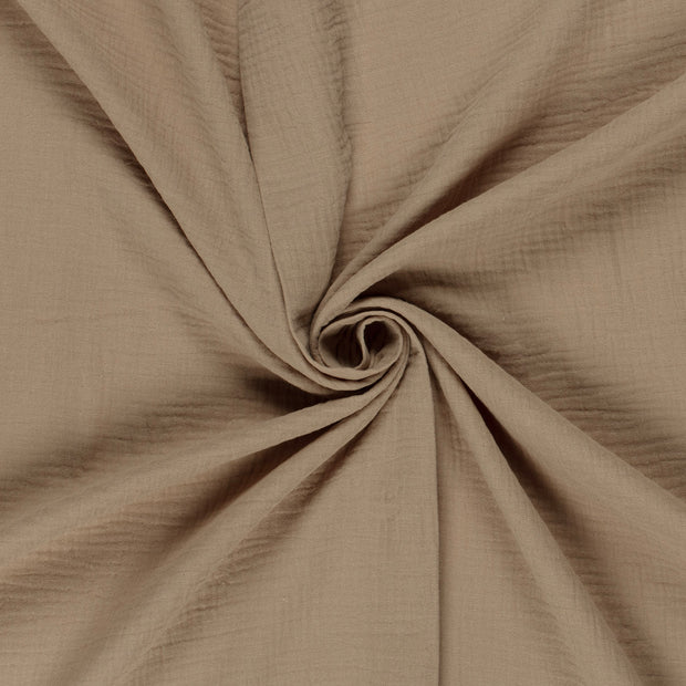 Muslin GOTS organic fabric Taupe Grey 