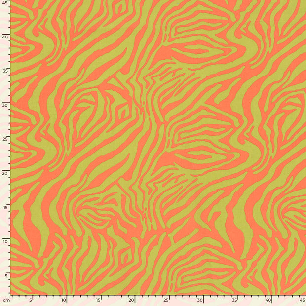 Cotton Satin fabric Stripes Lime Green
