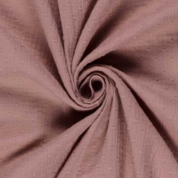 Muslin fabric Dots Mauve