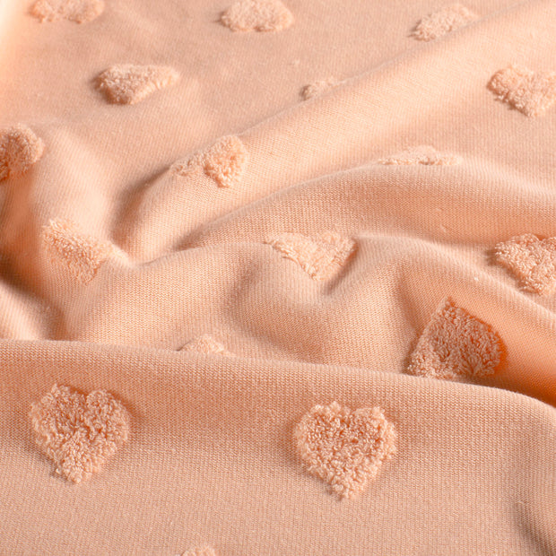 Knitted fabric Hearts Light Pink