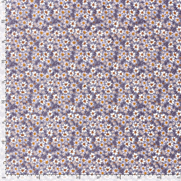 Nicky velours fabric Flowers Purple