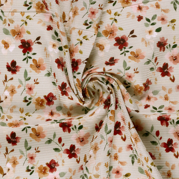 Waffle piqué fabric Beige 