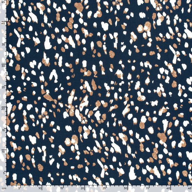 Viscose Twill fabric Dots Navy