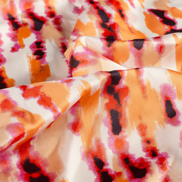 Satin Duchesse fabric Abstract Orange
