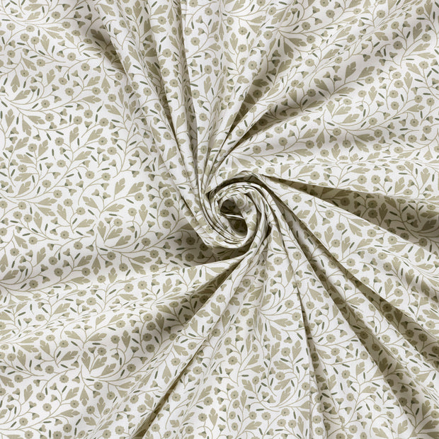 Cotton Poplin fabric Off White printed 