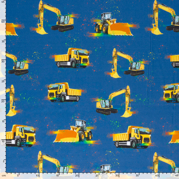 Jersey fabric Vehicles Steel Blue