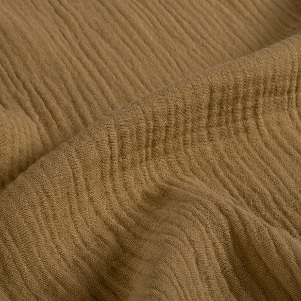 Muslin GOTS organic fabric Unicolour Camel