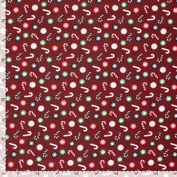 Cotton Poplin fabric Christmas Red