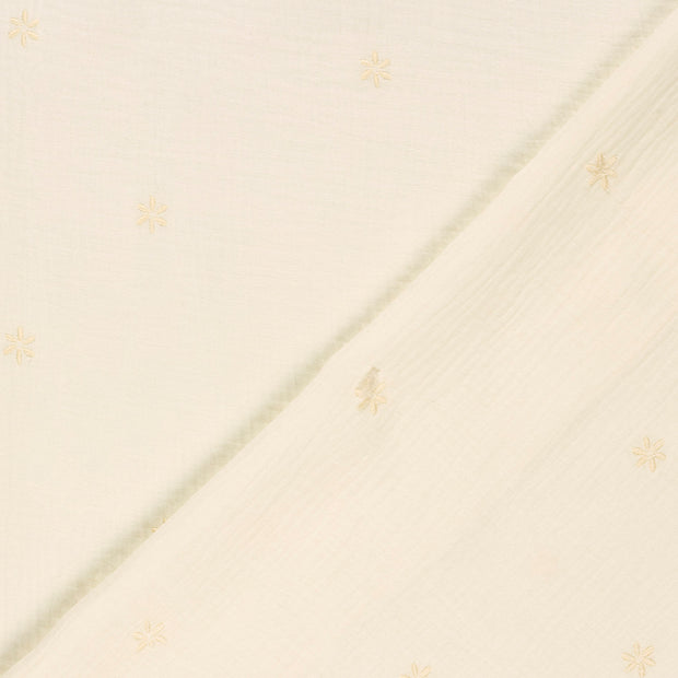 Muslin fabric Flowers embroidered 
