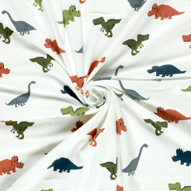 Jersey fabric Off White printed 