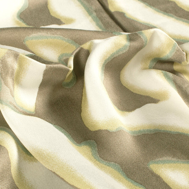Viscose Satin fabric Abstract Taupe Grey