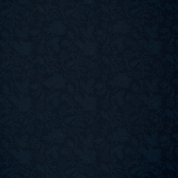Woven Cotton Linen fabric Navy matte 