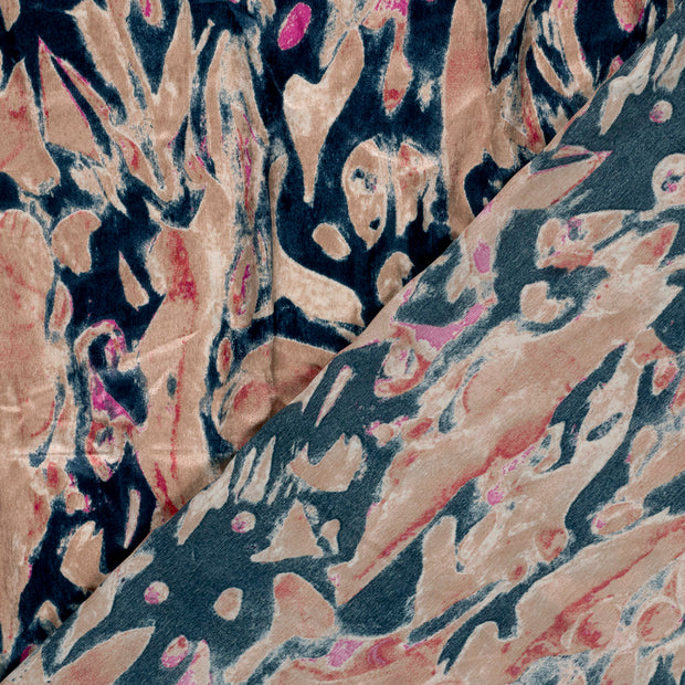 Satin Velvet fabric Abstract printed 