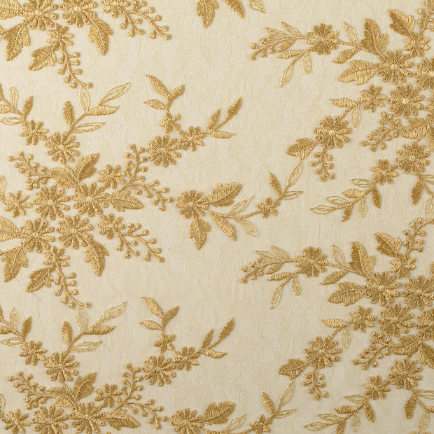 Lace fabric Flowers Brown Taupe