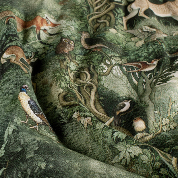 Panama fabric Animals Green