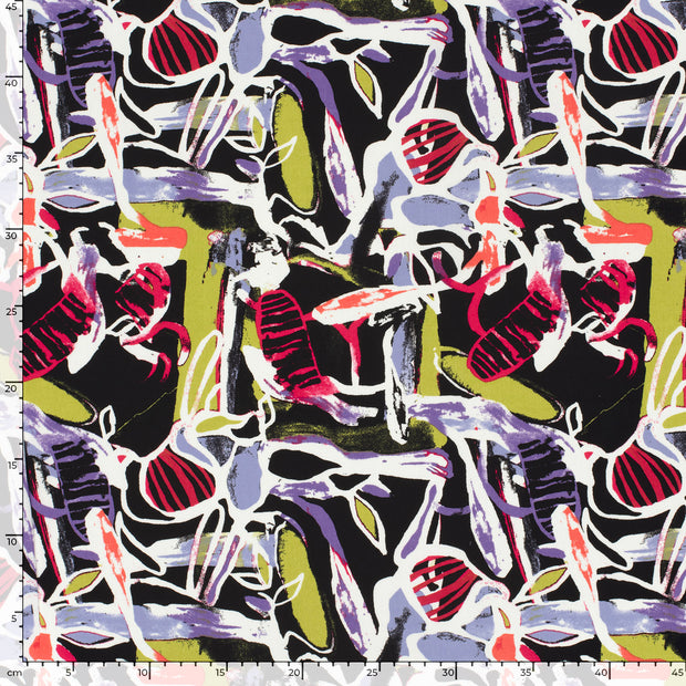 Viscose Poplin fabric Abstract Purple