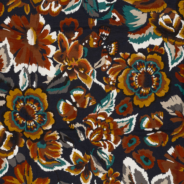 Viscose Nylon Crepe fabrik Marine 