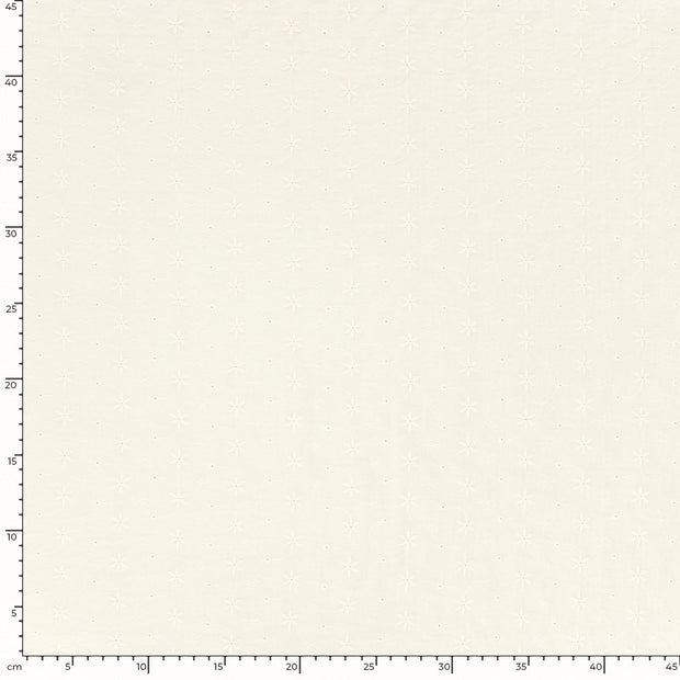 Cotton Poplin fabric Stars Off White