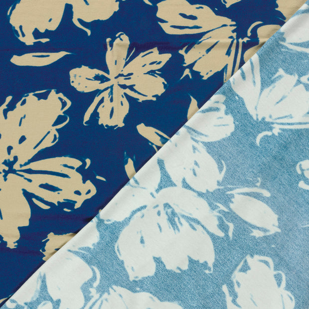 Viscose Vortex Jersey fabric Flowers digital printed 