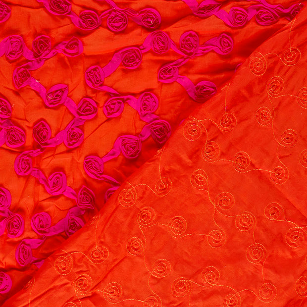 Voile fabrik Blumen mit Applikation 
