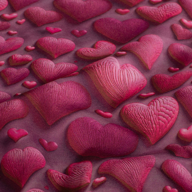 Softshell fabric Hearts Pink