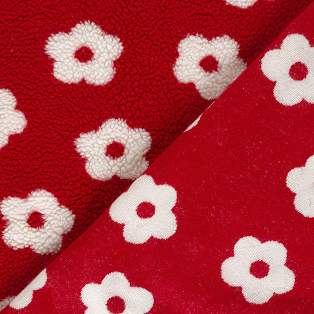 Sherpa Fleece fabric Flowers printed 