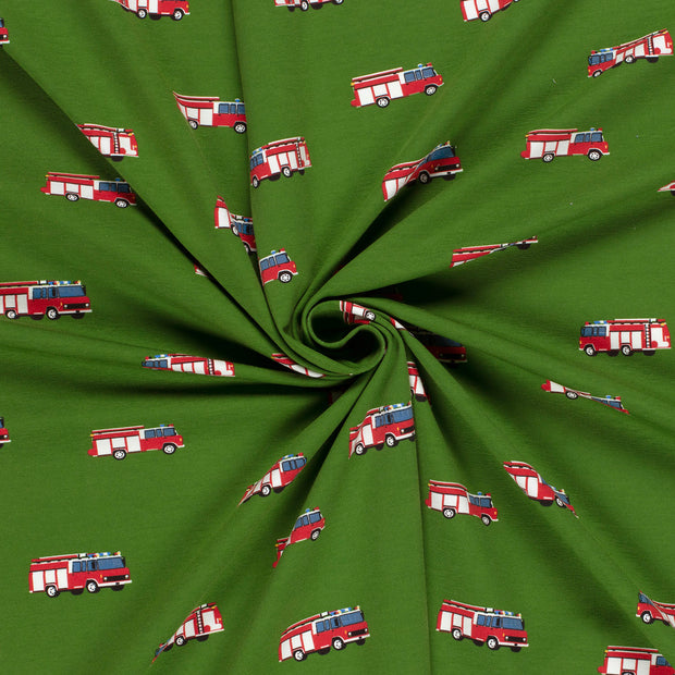 Jersey fabric Khaki Green printed 
