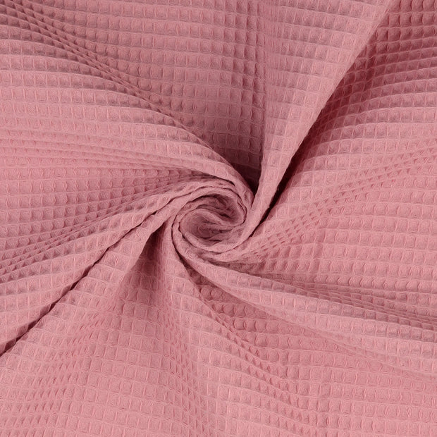 Waffle piqué fabric Old Pink 