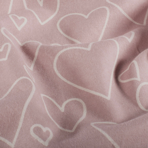 Flannel fabric Hearts Nude